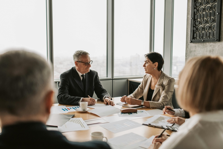 Individuals in a business meeting