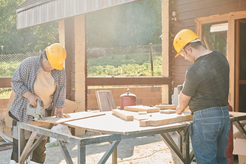 Workers with Industrial Tools