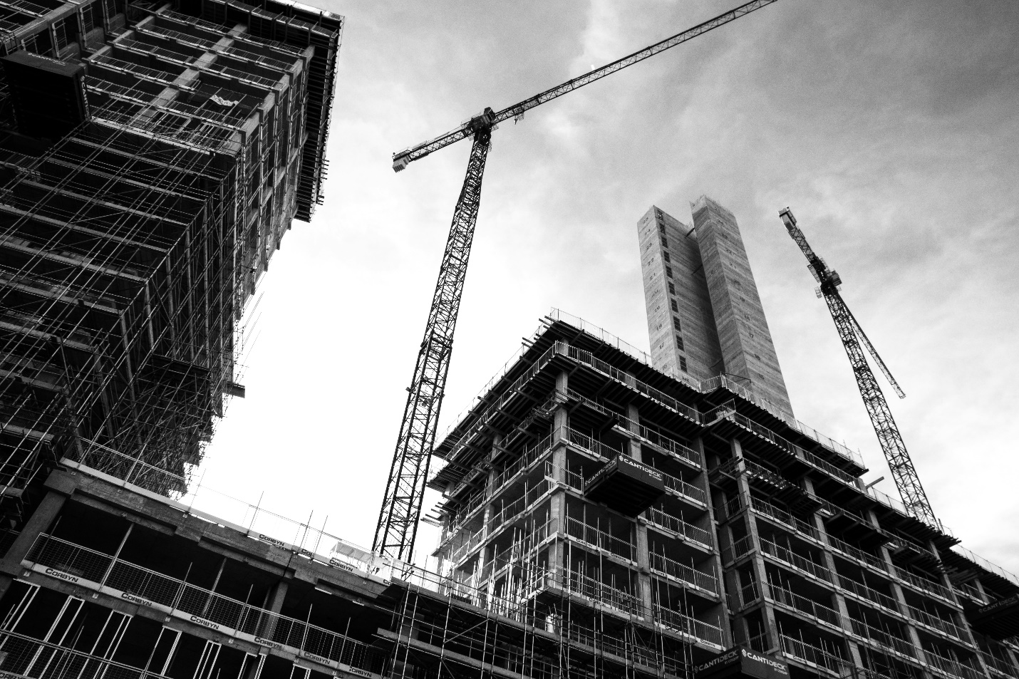 Construction equipment at a construction site