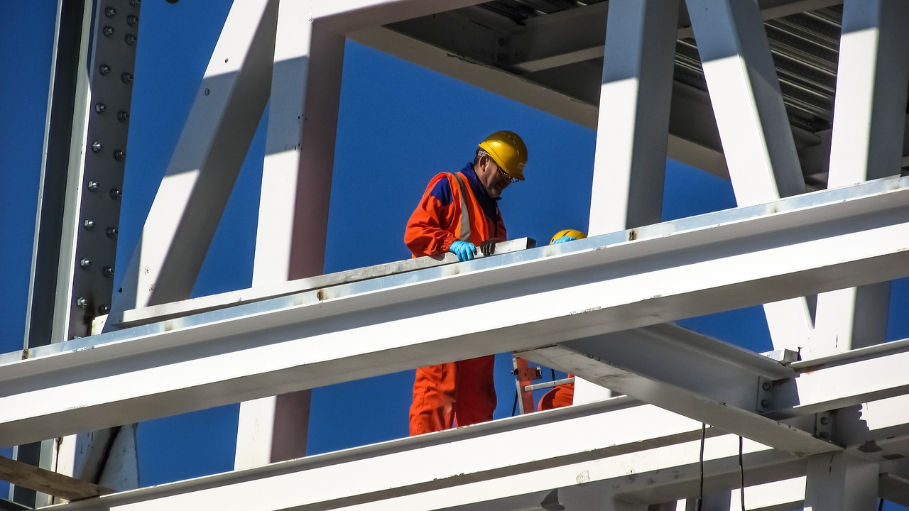 A man at work at a construction site